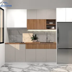 Tủ Bếp Chữ L Phối Màu Bắt Mắt TB014